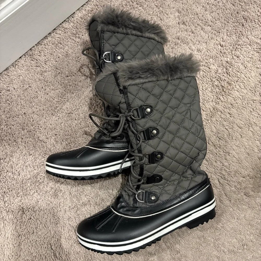 Faux Fur Waterproof Winter Boots - Picture 6 of 9